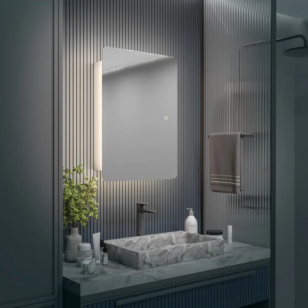 Фото 8 Шкаф с зеркалом Alias Эос 80x40 с нейтральной LED-подсветкой универсальный Фото 8 Шкаф с зеркалом Alias Эос 80x40 с нейтральной LED-подсветкой универсальный