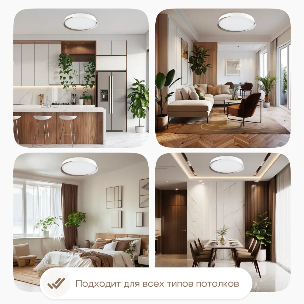 Фото 12 Светильник настенно-потолочный светодиодный Citilux Bonny 21 м² регулируемый белый свет цвет белый Фото 12 Светильник настенно-потолочный светодиодный Citilux Bonny 21 м² регулируемый белый свет цвет белый
