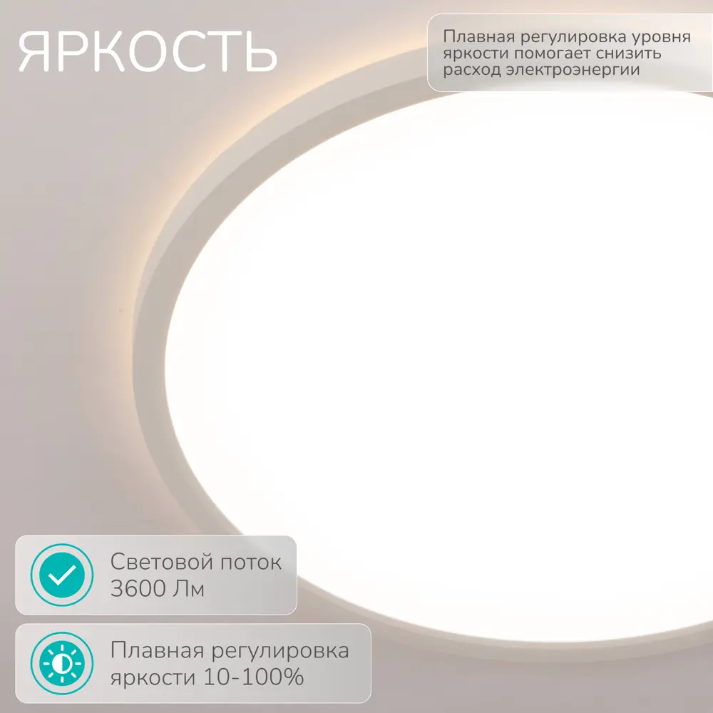 Фото 4 Светильник настенно-потолочный светодиодный Inlux In70320 с пультом управления 20 м² регулируемый белый свет цвет белый Фото 4 Светильник настенно-потолочный светодиодный Inlux In70320 с пультом управления 20 м² регулируемый белый свет цвет белый