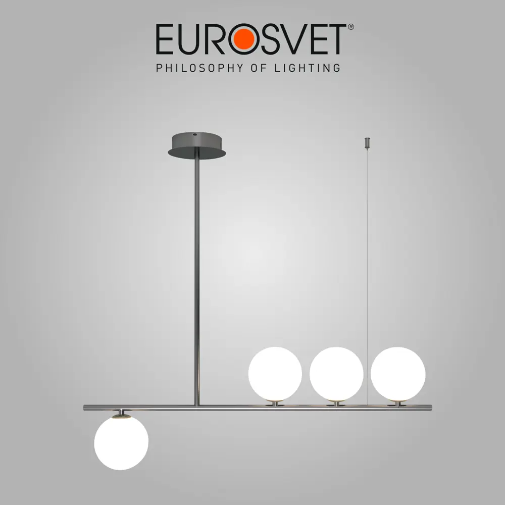 Фото Светильник подвесной EUROSVET a061531 Fredo 4 лампы 4 м² цвет черный/белый