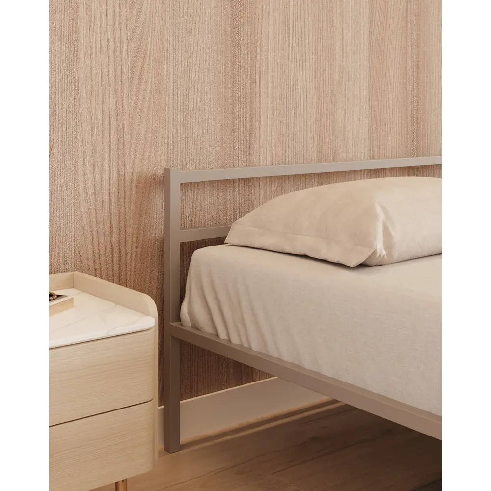 Фото 6 Кровать двуспальная Roomiroom 160x200 см металл цвет серый Фото 6 Кровать двуспальная Roomiroom 160x200 см металл цвет серый