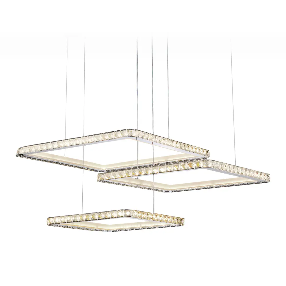 Фото Люстра подвесная светодиодная Ambrella Light Acrylica с пультом управления 20 м² регулируемый белый свет цвет хром Фото Люстра подвесная светодиодная Ambrella Light Acrylica с пультом управления 20 м² регулируемый белый свет цвет хром