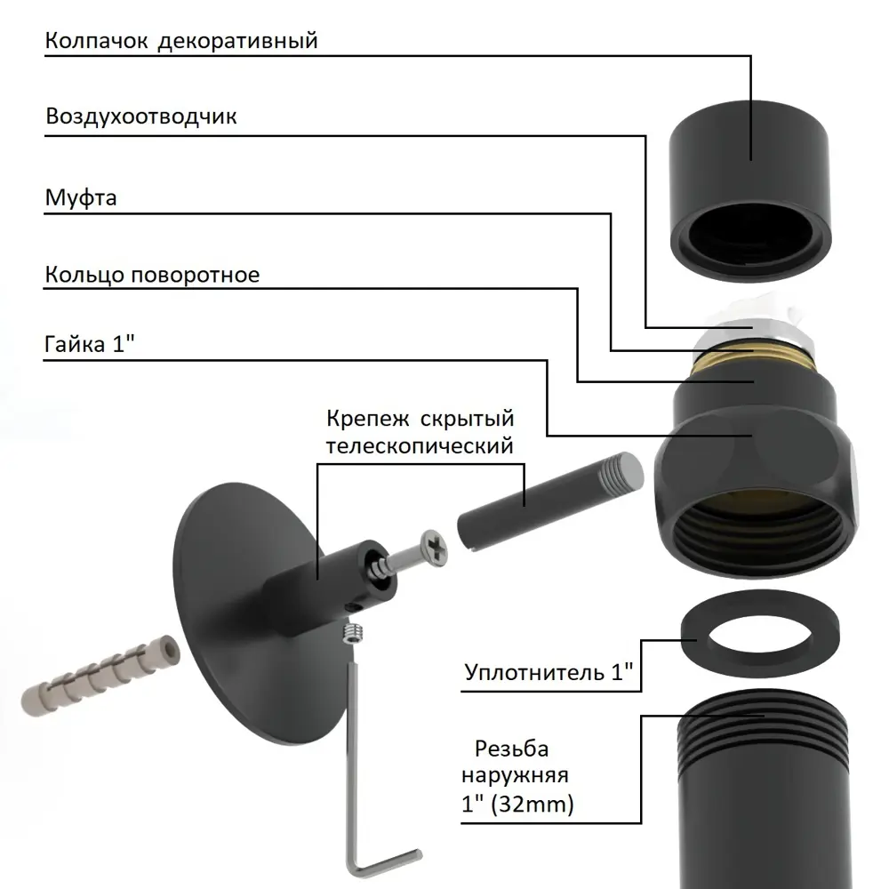 Фото 3 Полотенцесушитель водяной лестница Onix Classic PRO Black 80x20 см нижняя подводка 1/2" нержавеющая сталь цвет черный матовый Фото 3 Полотенцесушитель водяной лестница Onix Classic PRO Black 80x20 см нижняя подводка 1/2" нержавеющая сталь цвет черный матовый