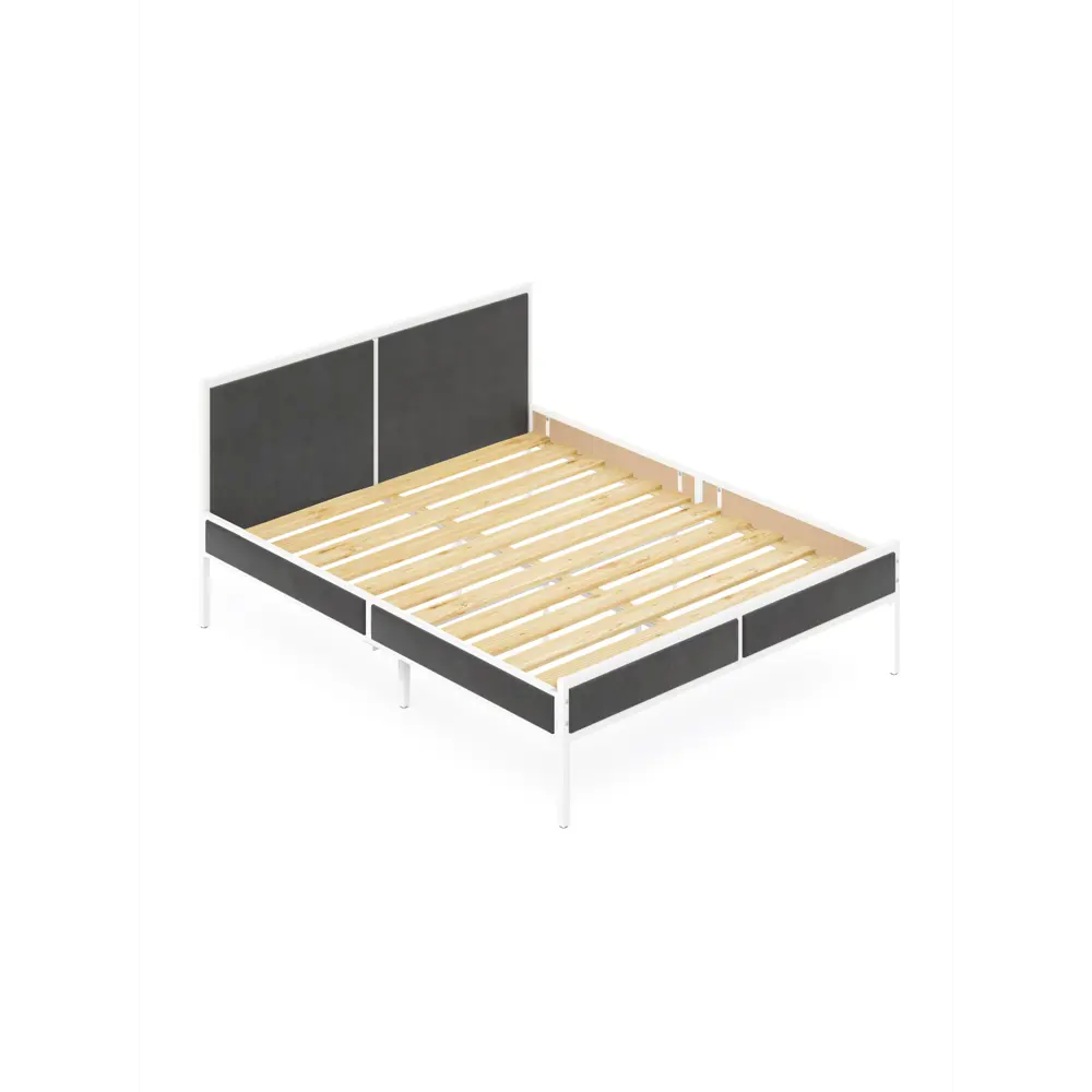 Фото 2 Кровать Solarius kr180loft-obiv-rs17-white Кровать Лофт реечное 185 x 90 x 206 см дсп цвет темно-серый/белый Фото 2 Кровать Solarius kr180loft-obiv-rs17-white Кровать Лофт реечное 185 x 90 x 206 см дсп цвет темно-серый/белый