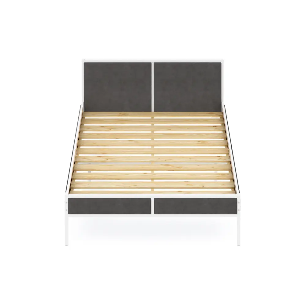 Фото 2 Кровать Solarius kr160loft-obiv-rs17-white Кровать Лофт реечное 165 x 90 x 206 см дсп цвет темно-серый/белый Фото 2 Кровать Solarius kr160loft-obiv-rs17-white Кровать Лофт реечное 165 x 90 x 206 см дсп цвет темно-серый/белый