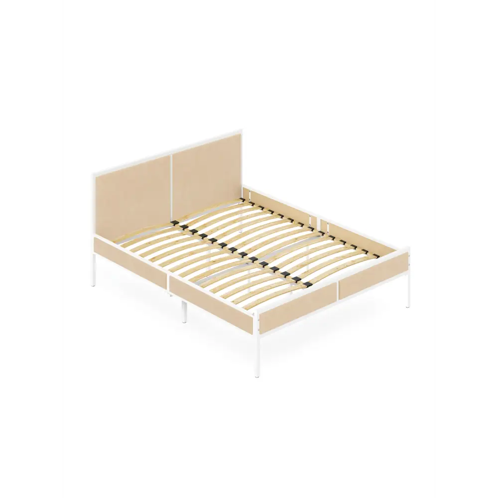 Фото 2 Кровать Solarius kr160loft-obiv-rs3-white-orto ортопедическое основание 165 x 90 x 206 см ДСП цвет бежевый/белый Фото 2 Кровать Solarius kr160loft-obiv-rs3-white-orto ортопедическое основание 165 x 90 x 206 см ДСП цвет бежевый/белый