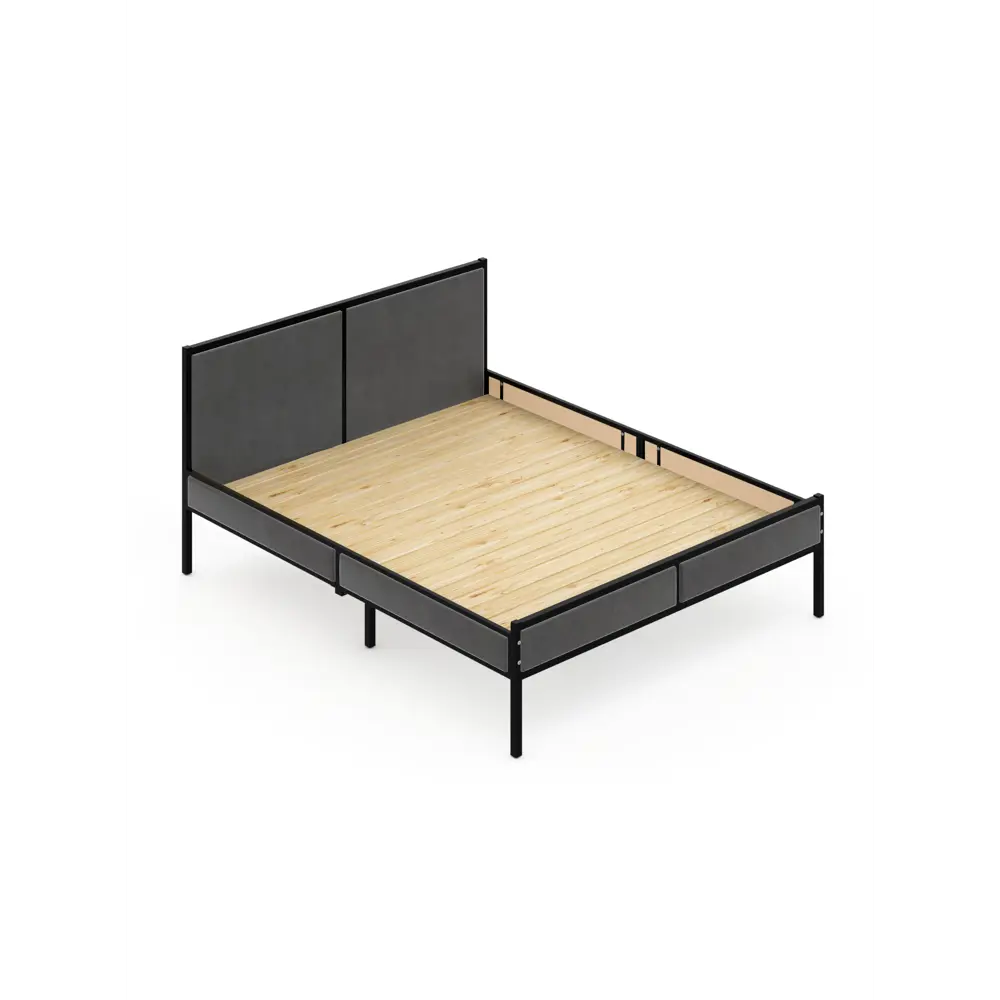 Фото 2 Кровать Solarius kr120loft-obiv-rs17-black-full Кровать Лофт сплошное 125 x 90 x 206 см дсп цвет темно-серый/черный Фото 2 Кровать Solarius kr120loft-obiv-rs17-black-full Кровать Лофт сплошное 125 x 90 x 206 см дсп цвет темно-серый/черный