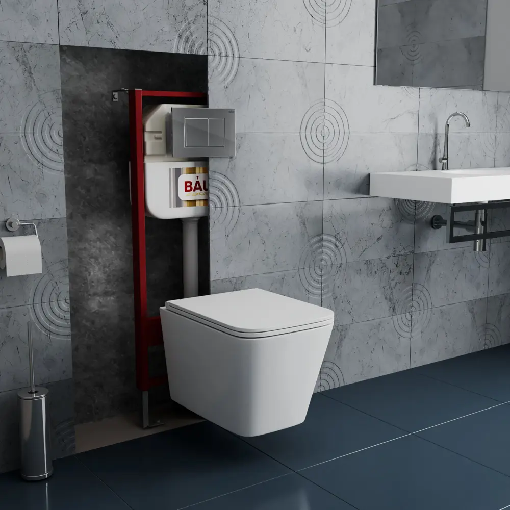 Фото Комплект BAUEDGE NEO45700-OWLT190403-Q00002 6 в 1: инсталляция 45, унитаз OWL Vatter Ruta-H mini 49x34, быстросъёмное сиденье микролифт, кнопка Stil
