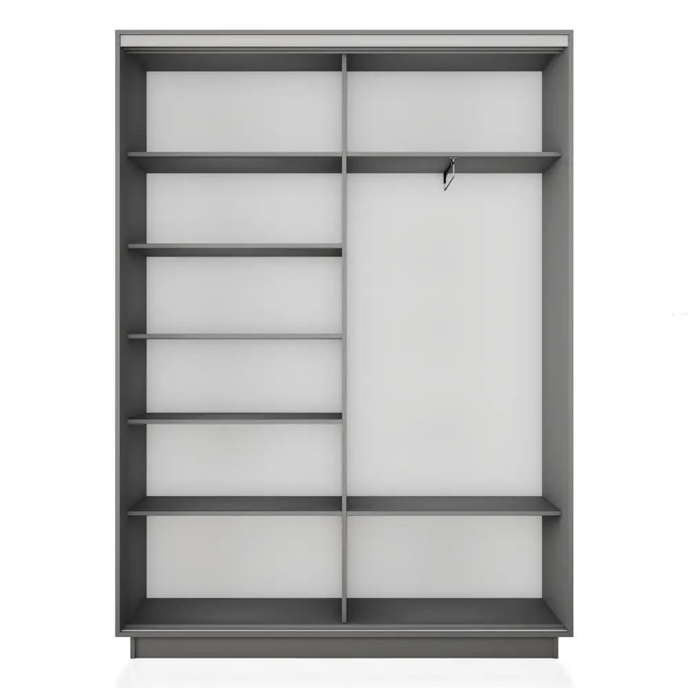 Фото 2 Шкаф-купе Мебельная компания е1 7254 220x140x45 см ЛДСП 7 полок цвет серый диамант Фото 2 Шкаф-купе Мебельная компания е1 7254 220x140x45 см ЛДСП 7 полок цвет серый диамант