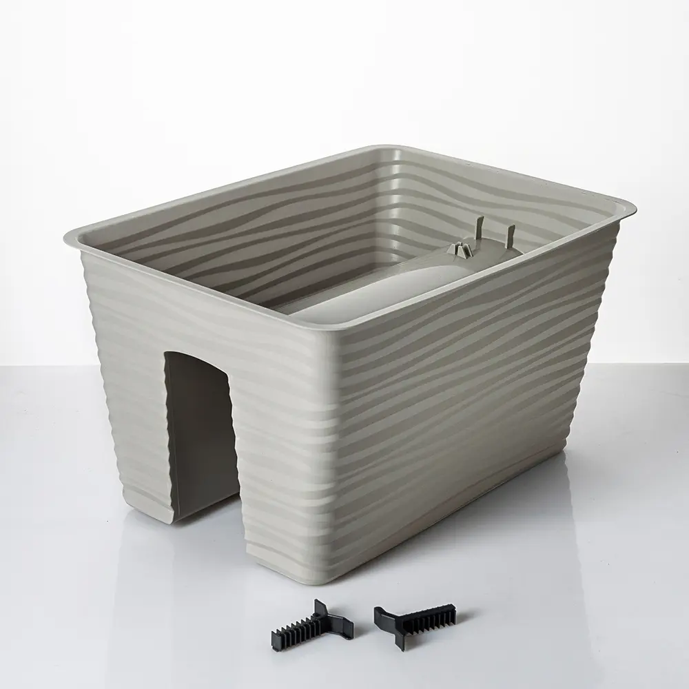 Фото 2 Балконный ящик Sahara reiling Form-plastic 38.9 см 27 см 13.2 л полипропилен серый/серебристый Фото 2 Балконный ящик Sahara reiling Form-plastic 38.9 см 27 см 13.2 л полипропилен серый/серебристый