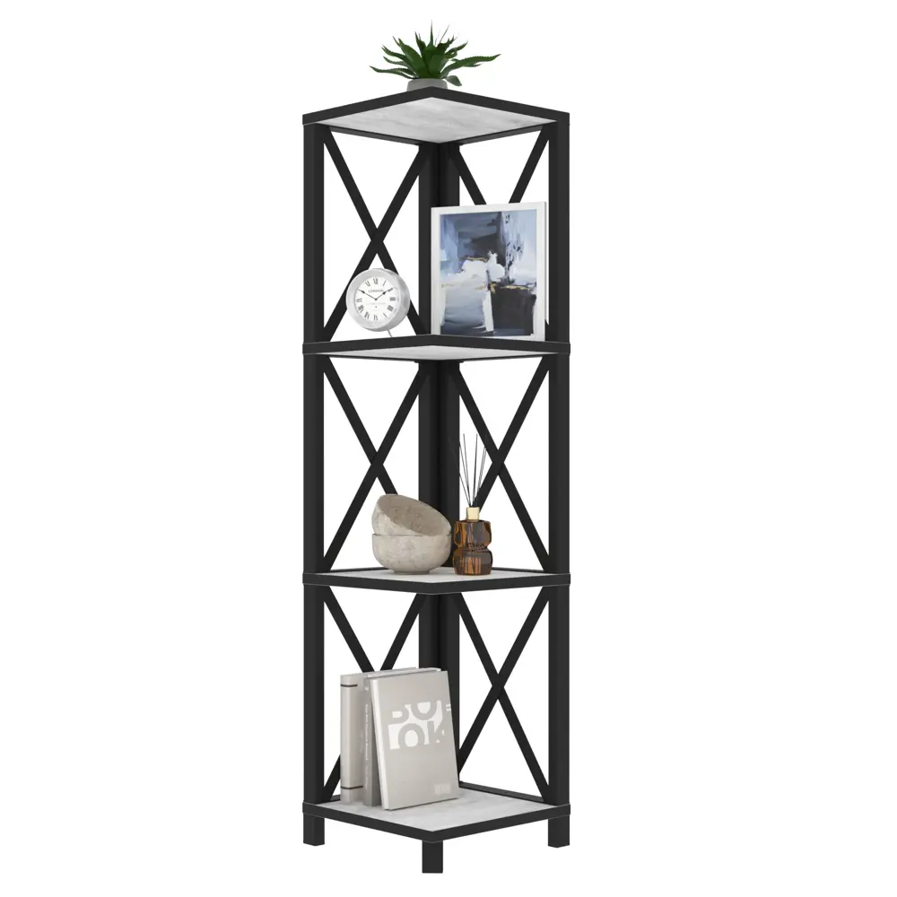 Фото Стеллаж с полками Make mebel 29x112x29 см нагрузка до 20 кг металл цвет серый Фото Стеллаж с полками Make mebel 29x112x29 см нагрузка до 20 кг металл цвет серый