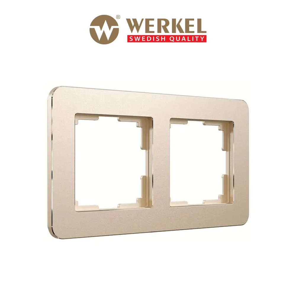 Фото Рамка для розеток и выключателей Werkel Platinum 2 поста цвет шампань Фото Рамка для розеток и выключателей Werkel Platinum 2 поста цвет шампань