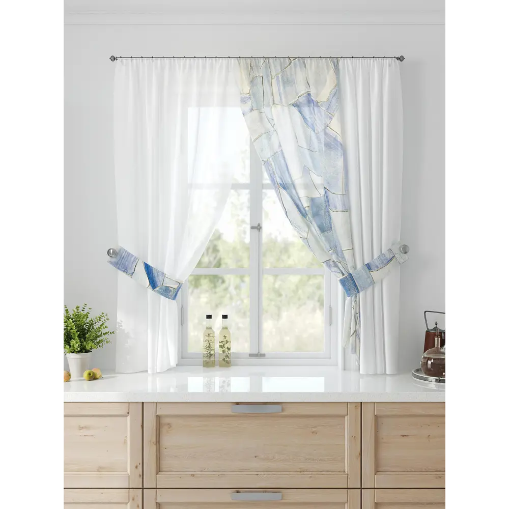 Фото Тюль Comfy way Лерис - 91 CW509091-150 на шторной ленте 150x300 см цвет белый