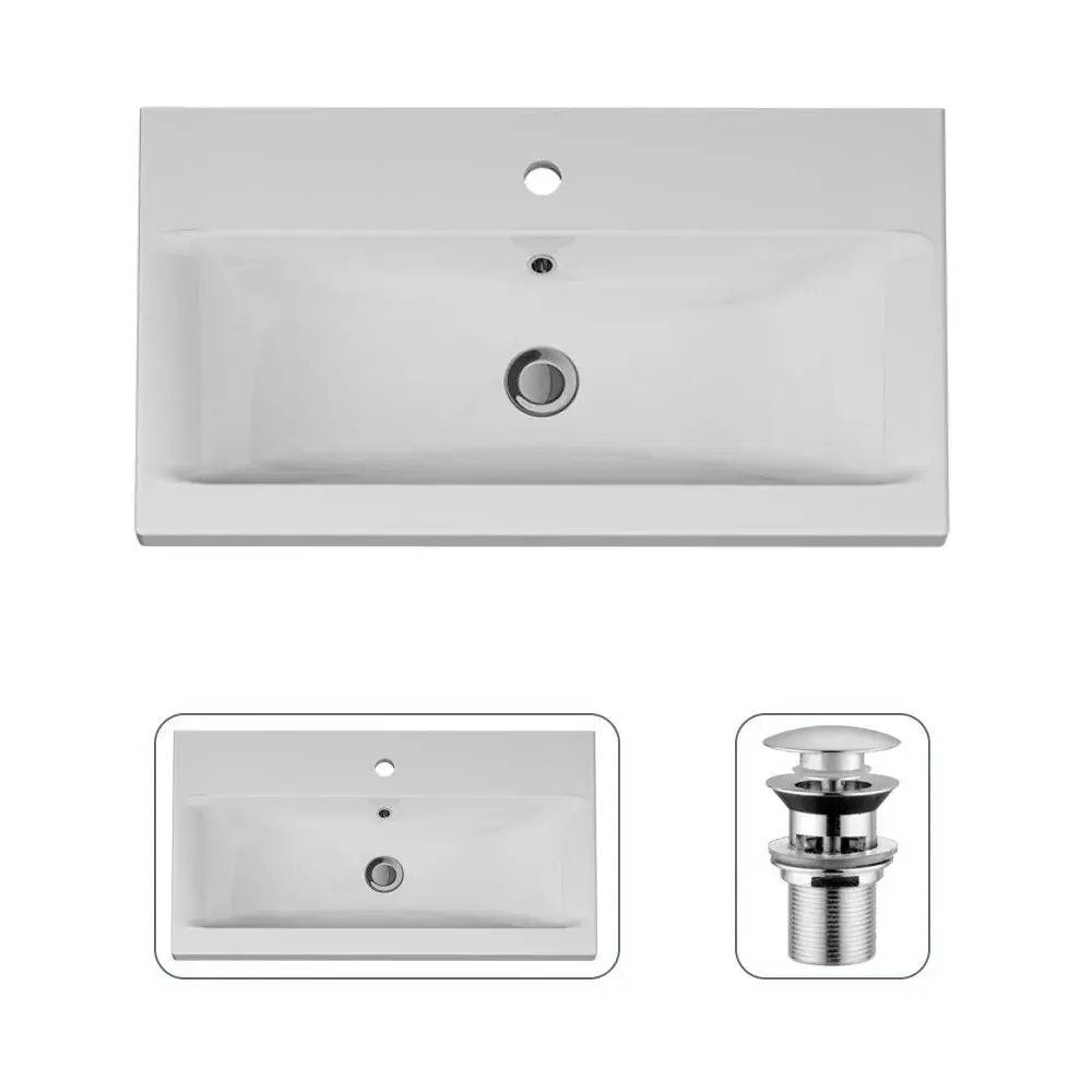 Фото Раковина накладная Am.pm GEM прямоугольная 75 см с донным клапаном F0700164 цвет белый Фото Раковина накладная Am.pm GEM прямоугольная 75 см с донным клапаном F0700164 цвет белый