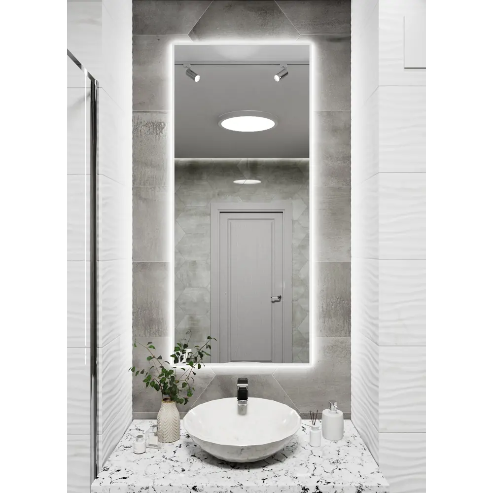 Фото Зеркало со встроенной подсветкой One mirror 14060бсх 60x140 см Фото Зеркало со встроенной подсветкой One mirror 14060бсх 60x140 см