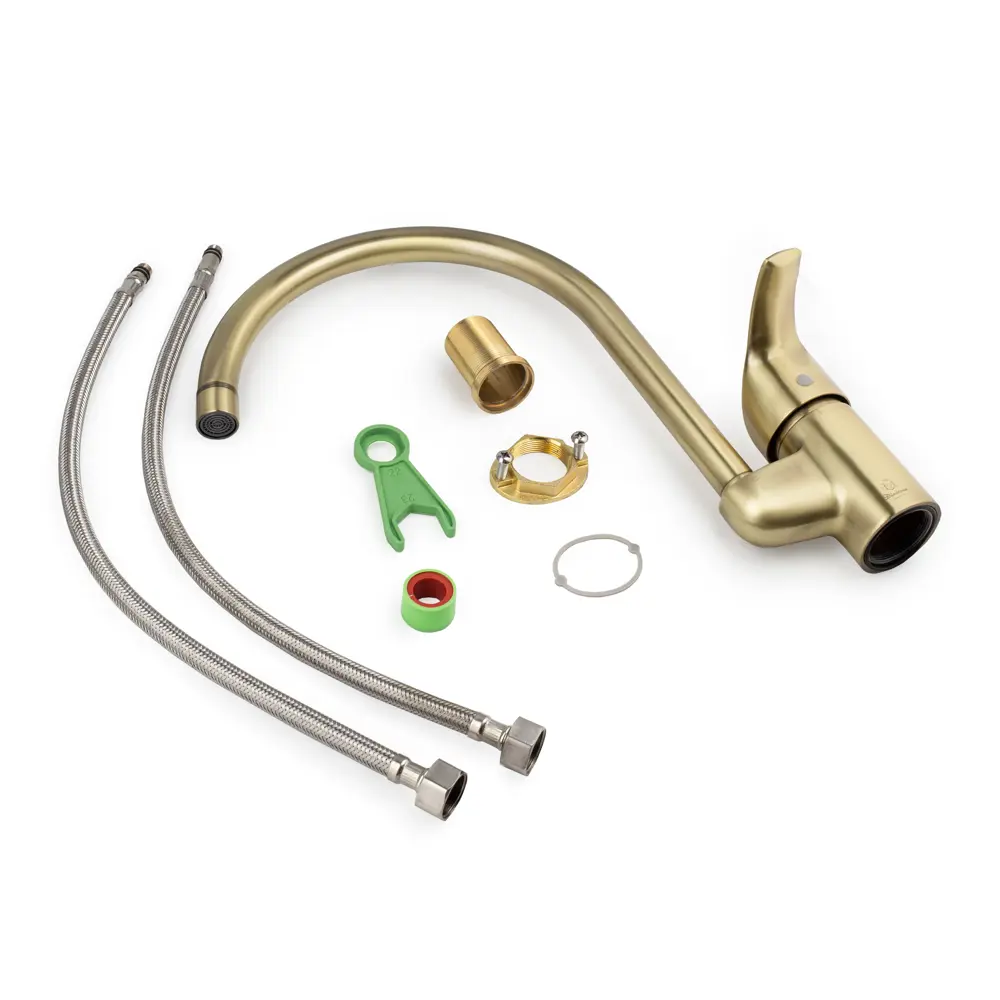 Фото 2 Смеситель для кухни Diadonna поворотный излив 22.5 см цвет бронза