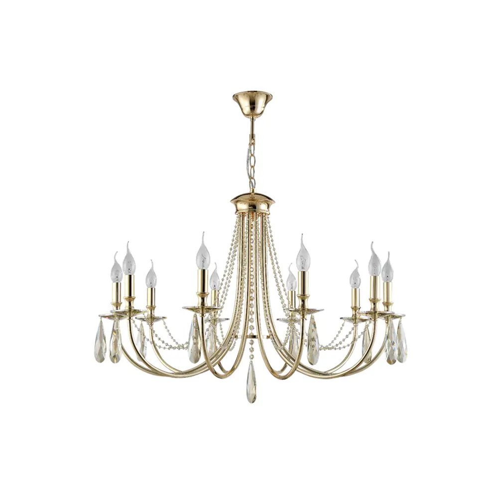 Фото Люстра подвесная Crystal Lux 310_3340 10 ламп 20 м² цвет золото Фото Люстра подвесная Crystal Lux 310_3340 10 ламп 20 м² цвет золото