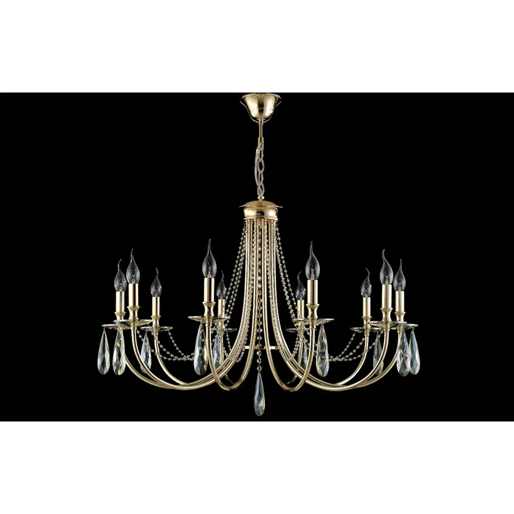 Фото 2 Люстра подвесная Crystal Lux 310_3340 10 ламп 20 м² цвет золото Фото 2 Люстра подвесная Crystal Lux 310_3340 10 ламп 20 м² цвет золото