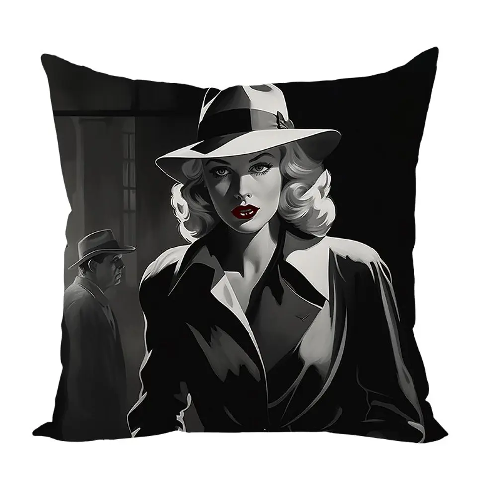 Фото Подушка декоративная Zaberite Блондинка Нуар 3448, 40x40 см Фото Подушка декоративная Zaberite Блондинка Нуар 3448, 40x40 см