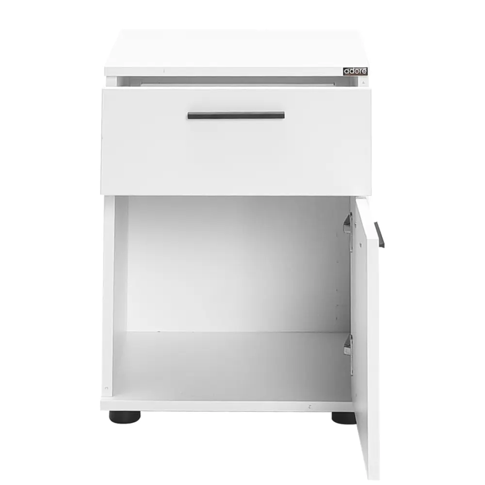 Фото 4 Тумба прикроватная Adore White 41x57x41 см 1 ящик дсп цвет белый Фото 4 Тумба прикроватная Adore White 41x57x41 см 1 ящик дсп цвет белый