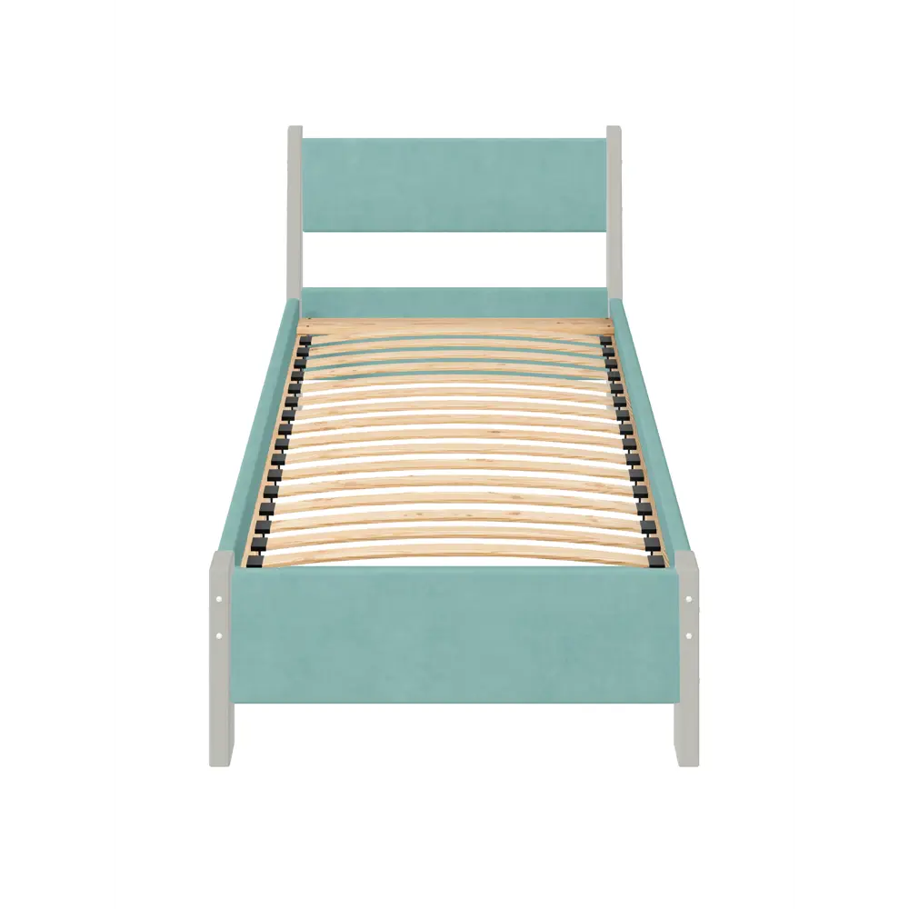 Фото 2 Кровать Solarius Мишка орто основание 100 x 80 x 210 см дерево цвет тиффани;платиновый Фото 2 Кровать Solarius Мишка орто основание 100 x 80 x 210 см дерево цвет тиффани;платиновый