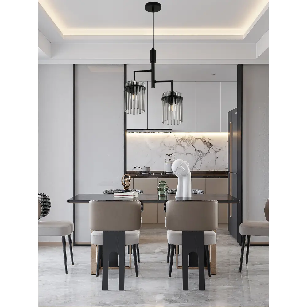 Фото 3 Люстра подвесная Arte perfetto luce 3341.1812.l340.e27.2.grey 2 лампы 4 м² цвет черный Фото 3 Люстра подвесная Arte perfetto luce 3341.1812.l340.e27.2.grey 2 лампы 4 м² цвет черный