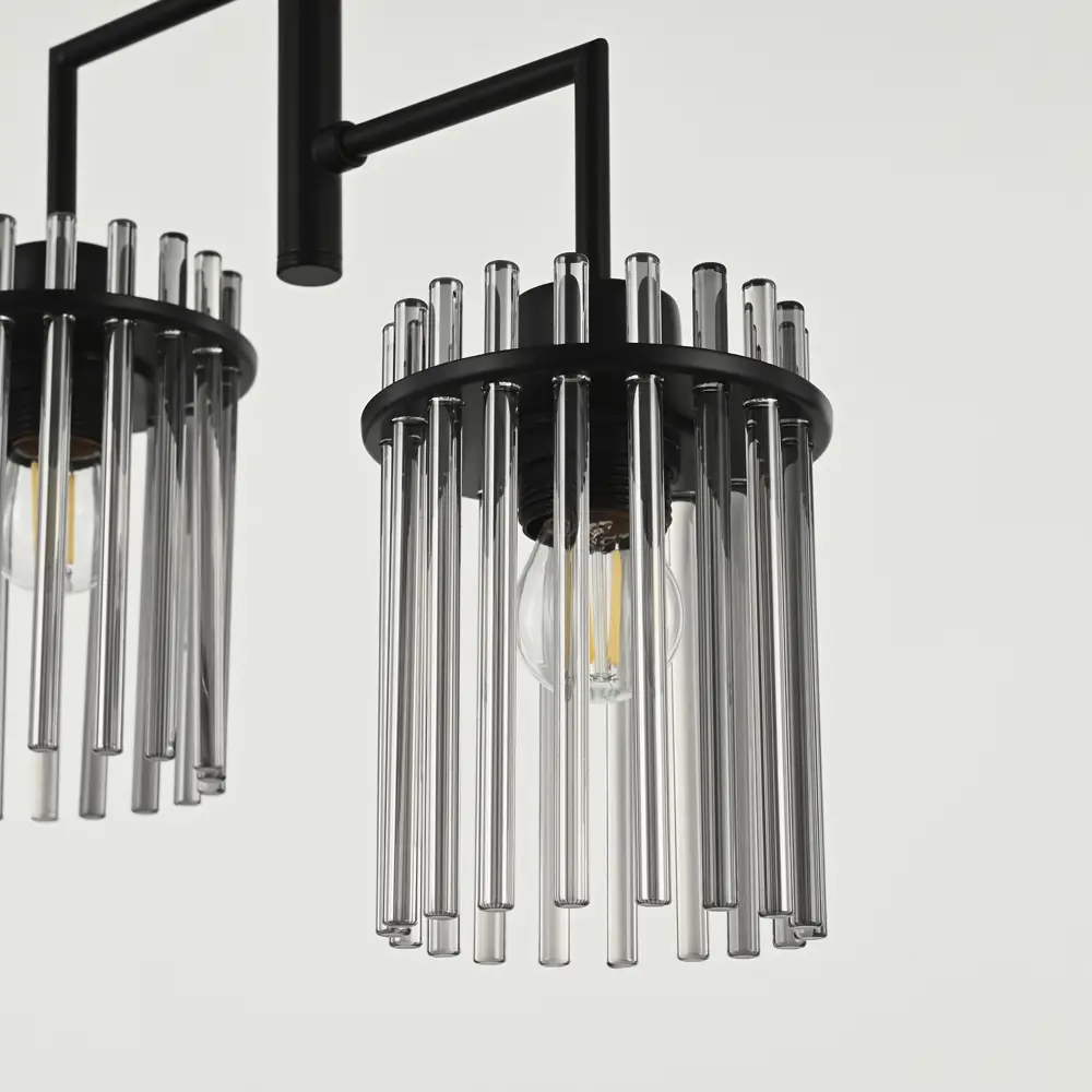 Фото Люстра подвесная Arte perfetto luce 3341.1812.l340.e27.2.grey 2 лампы 4 м² цвет черный Фото Люстра подвесная Arte perfetto luce 3341.1812.l340.e27.2.grey 2 лампы 4 м² цвет черный