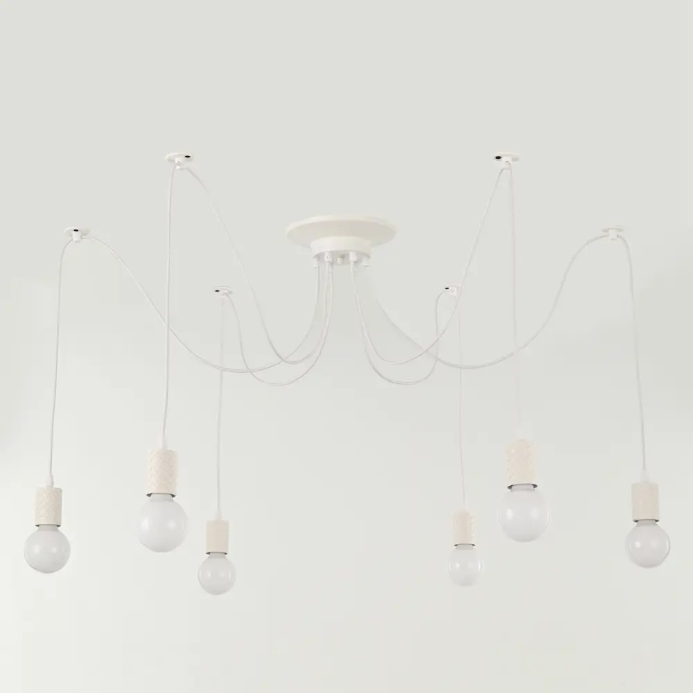 Фото 2 Люстра-паук Arte perfetto luce 3341.1215.l700.e27.6.white 6 ламп 12 м² цвет белый Фото 2 Люстра-паук Arte perfetto luce 3341.1215.l700.e27.6.white 6 ламп 12 м² цвет белый