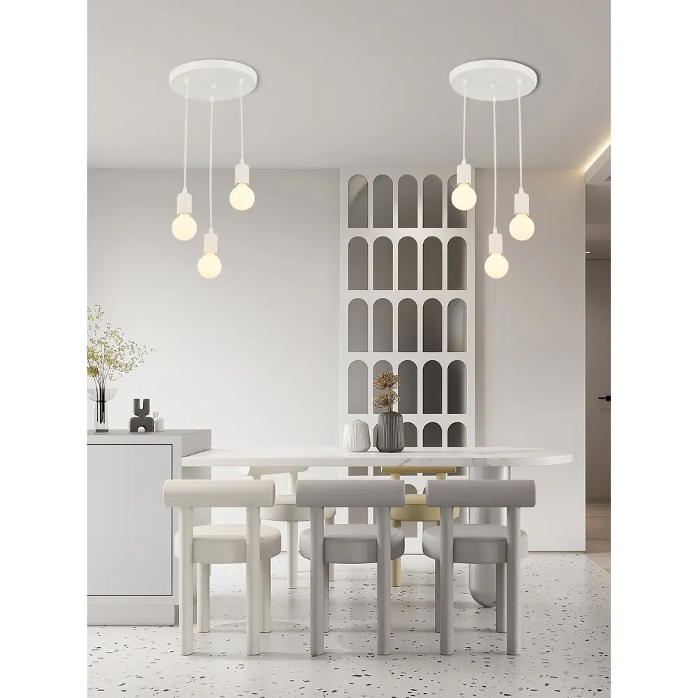 Фото 3 Светильник подвесной Arte Milano 414121.d300.e27-3_white 3 лампы 6 м² цвет белый Фото 3 Светильник подвесной Arte Milano 414121.d300.e27-3_white 3 лампы 6 м² цвет белый