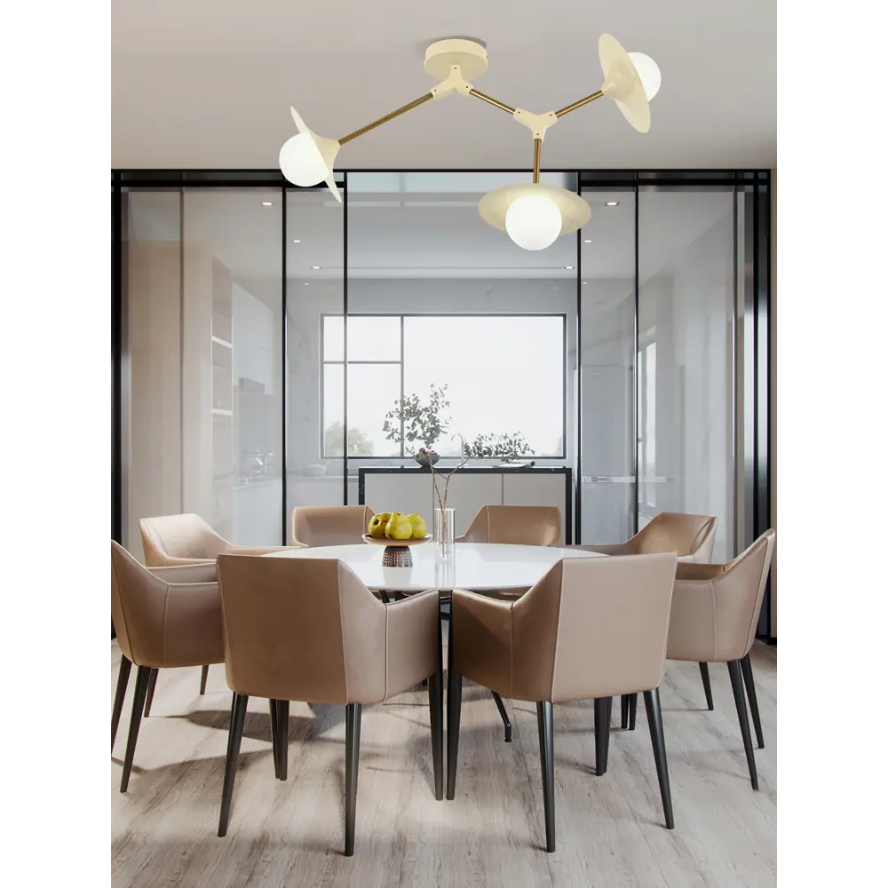 Фото 3 Люстра потолочная Arte milano 411080.l580.g9-3_beige 3 лампы 6 м² цвет белый Фото 3 Люстра потолочная Arte milano 411080.l580.g9-3_beige 3 лампы 6 м² цвет белый