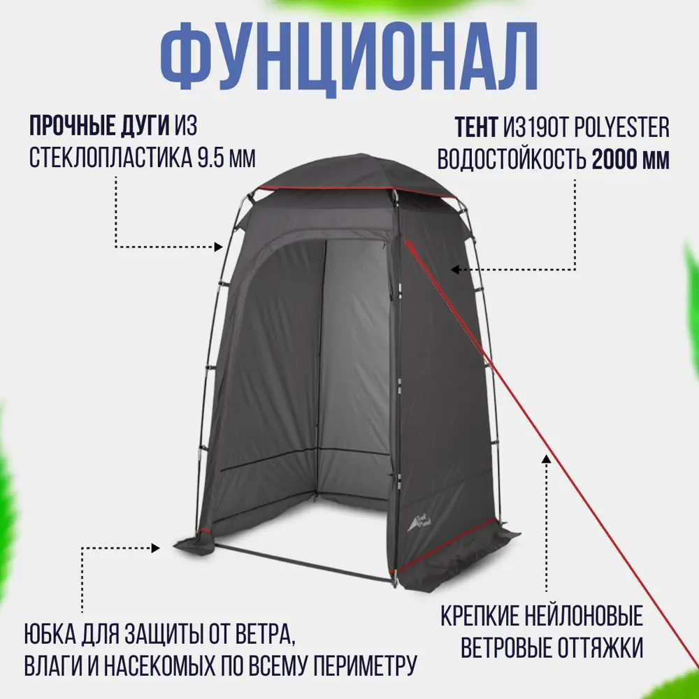 Фото 3 Тент Trek planet 70294 Aquatic для душа туалета 130x130x210 см серый Фото 3 Тент Trek planet 70294 Aquatic для душа туалета 130x130x210 см серый