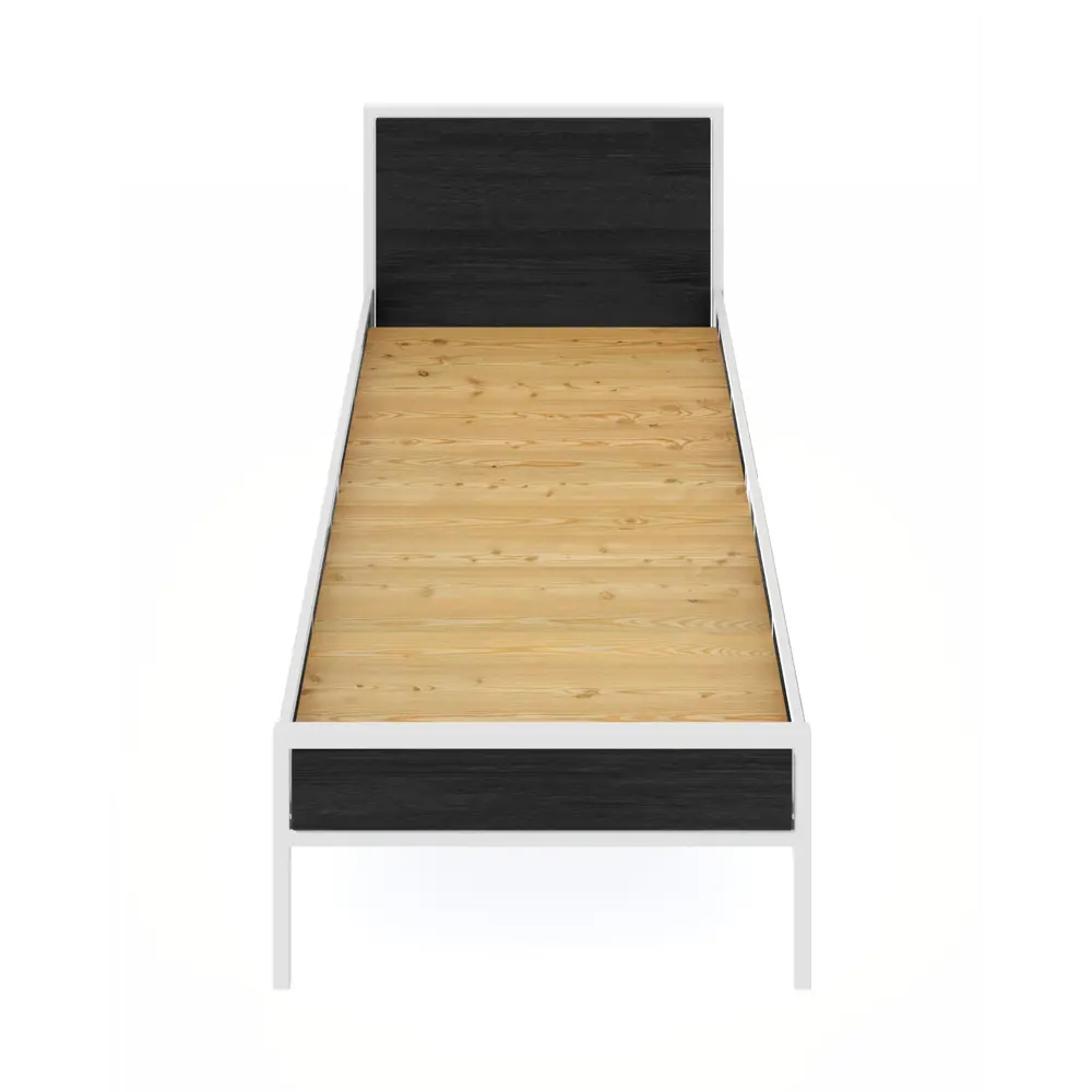 Фото 2 Кровать Solarius kr100loft-onix-white-full 105 x 90 x 206 см сосна цвет черный оникс;белый