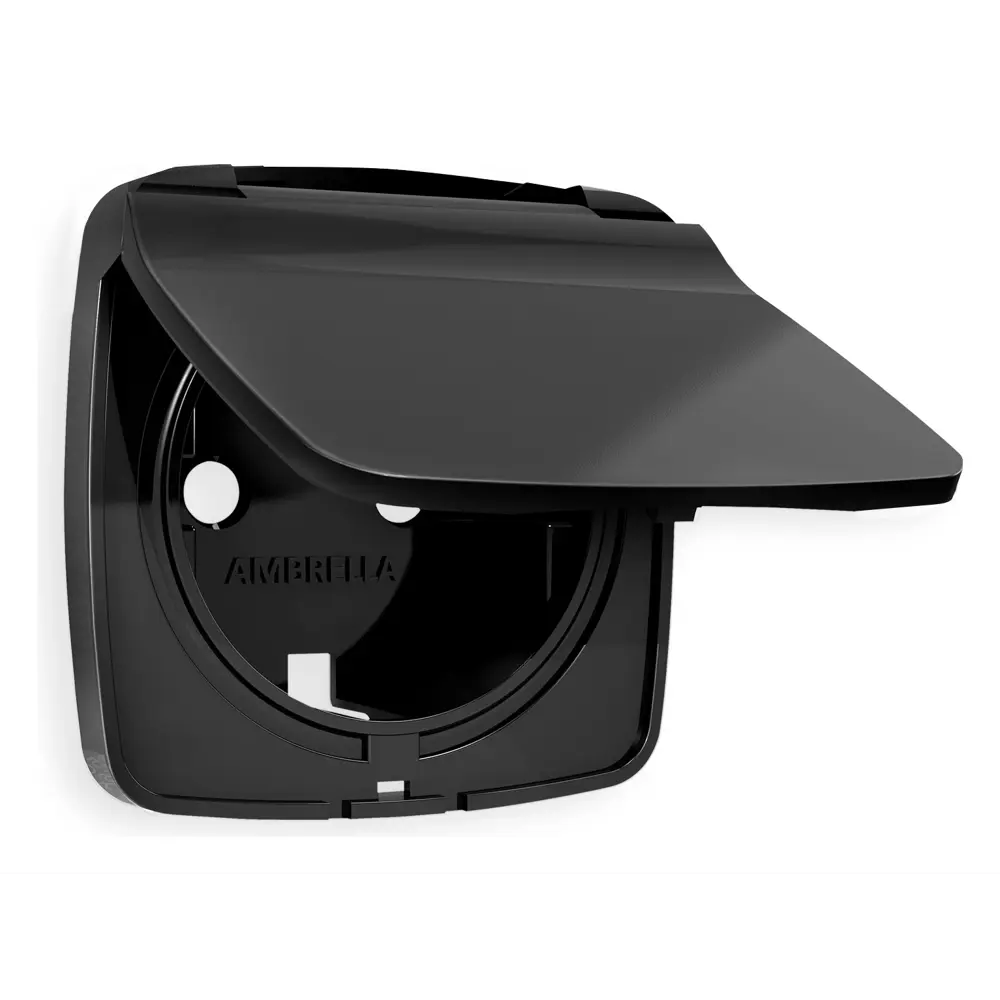 Фото Накладка для розетки с заземлением и со шторками и крышкой IP44 Ambrella volt Omega OP8080 цвет черный матовый Фото Накладка для розетки с заземлением и со шторками и крышкой IP44 Ambrella volt Omega OP8080 цвет черный матовый