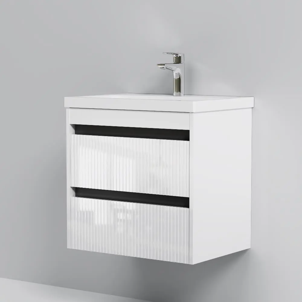 Фото 8 Тумба под раковину Am.Pm M9PFHXM0602WG Pulse подвесная 2 ящика 60 см цвет белый глянец Фото 8 Тумба под раковину Am.Pm M9PFHXM0602WG Pulse подвесная 2 ящика 60 см цвет белый глянец