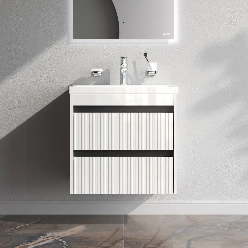 Фото 6 Тумба под раковину Am.Pm M9PFHXM0602WG Pulse подвесная 2 ящика 60 см цвет белый глянец Фото 6 Тумба под раковину Am.Pm M9PFHXM0602WG Pulse подвесная 2 ящика 60 см цвет белый глянец