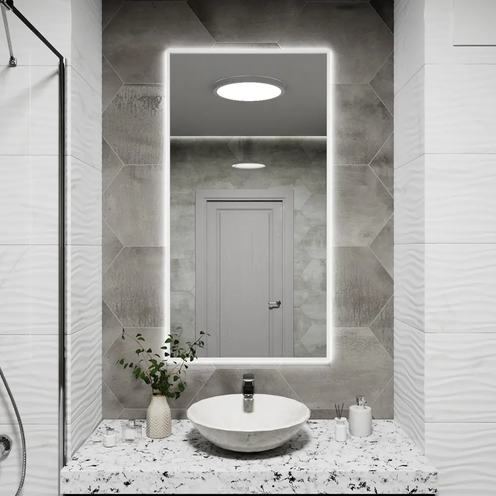 Фото Зеркало со встроенной подсветкой One mirror 12070бсх 70x120 см Фото Зеркало со встроенной подсветкой One mirror 12070бсх 70x120 см