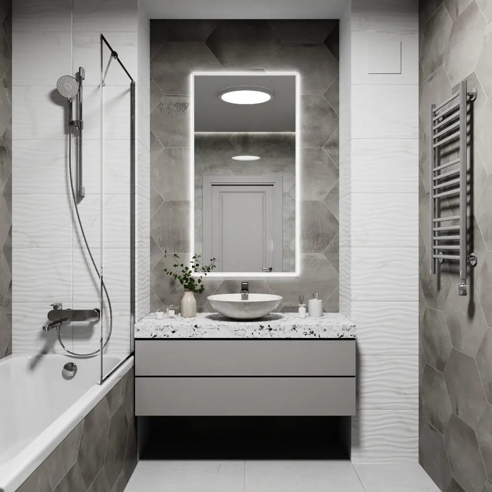 Фото 3 Зеркало со встроенной подсветкой One mirror 12070бсх 70x120 см Фото 3 Зеркало со встроенной подсветкой One mirror 12070бсх 70x120 см
