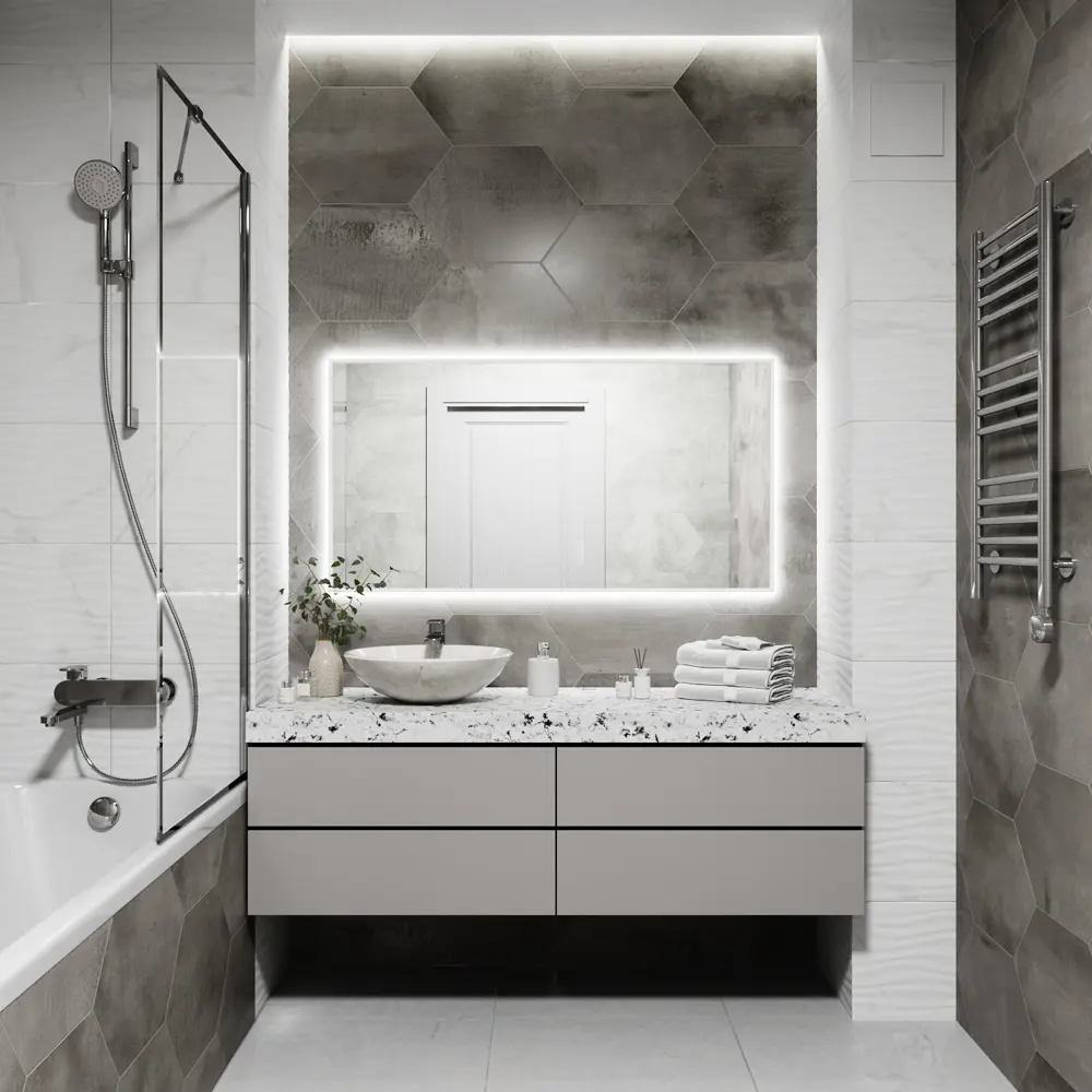 Фото 4 Зеркало со встроенной подсветкой One mirror 12070бсх 70x120 см Фото 4 Зеркало со встроенной подсветкой One mirror 12070бсх 70x120 см