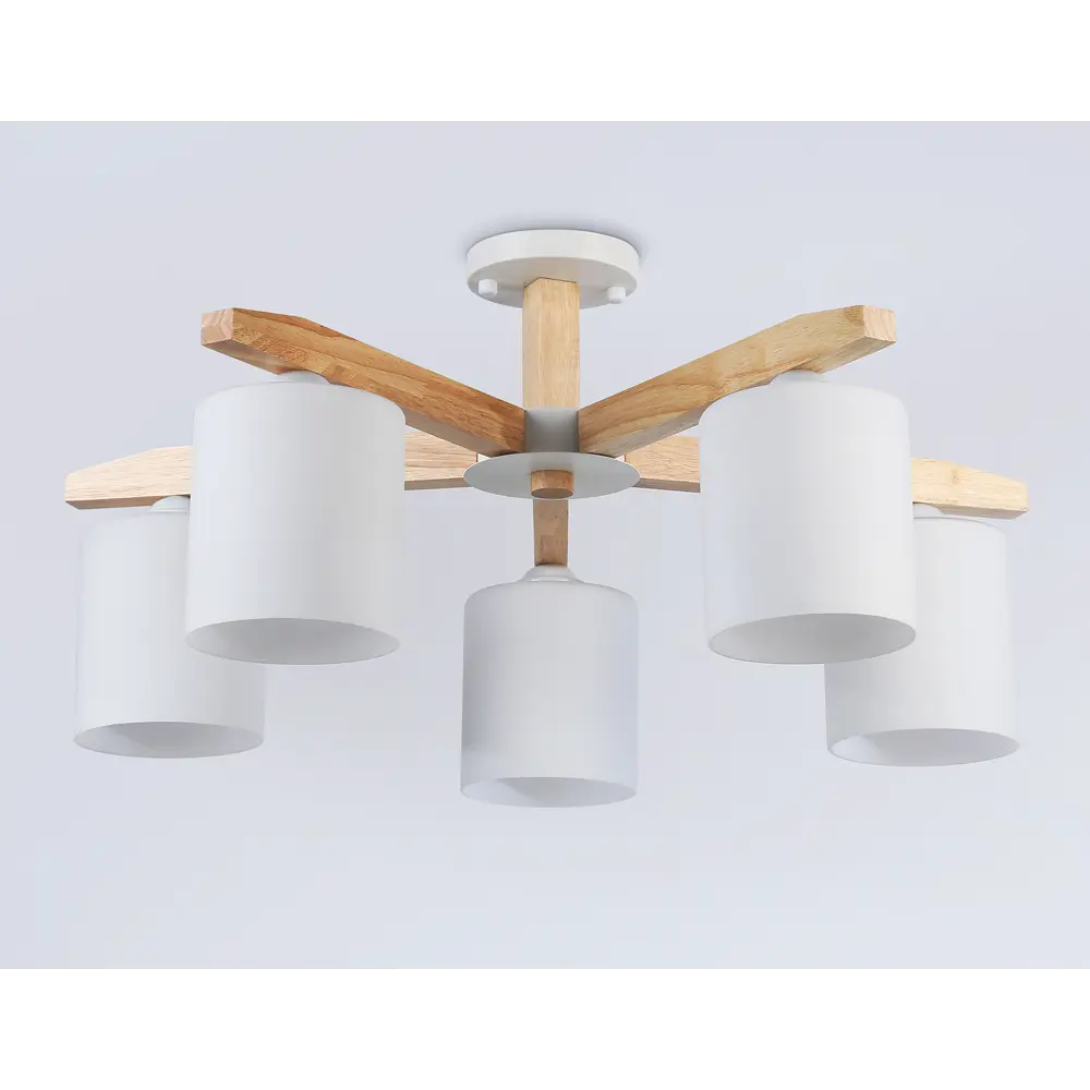 Фото 3 Люстра на штанге Ambrella Light Traditional Ambr_tr83113 5 ламп 7.86 м² цвет белый/светлое дерево Фото 3 Люстра на штанге Ambrella Light Traditional Ambr_tr83113 5 ламп 7.86 м² цвет белый/светлое дерево
