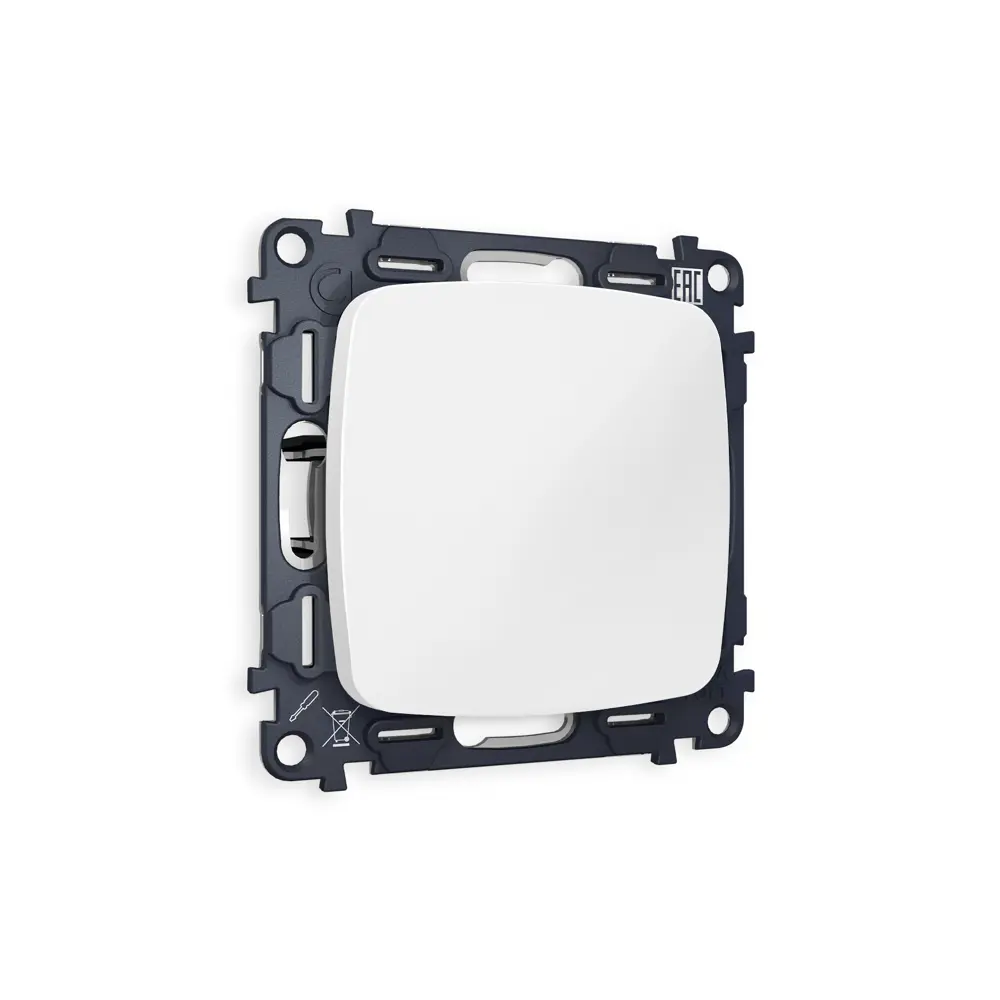 Фото Суппорт для розеток и выключателей Ambrella Volt Omega MO136010 цвет белый матовый