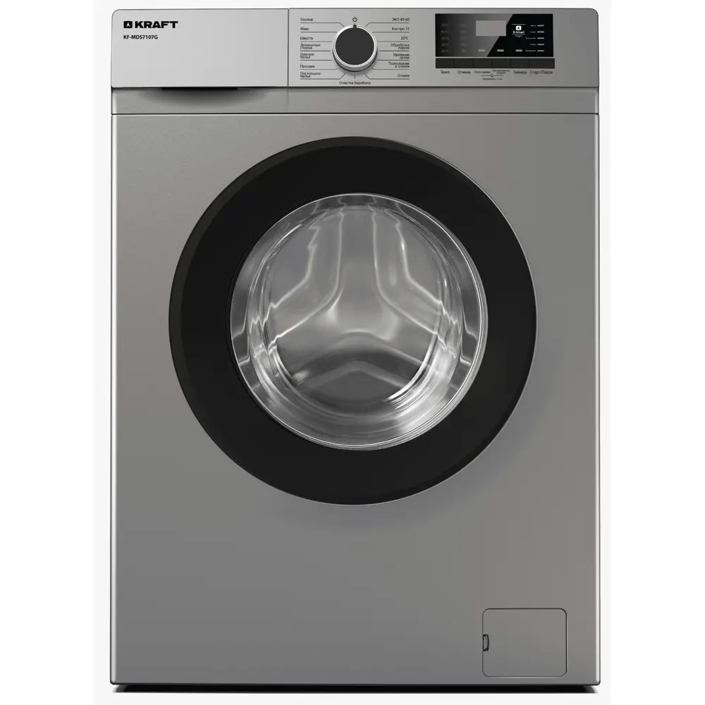 Фото Стиральная машина Kraft Kf-mds6107g 60x84x45 см 6 кг цвет серый Фото Стиральная машина Kraft Kf-mds6107g 60x84x45 см 6 кг цвет серый
