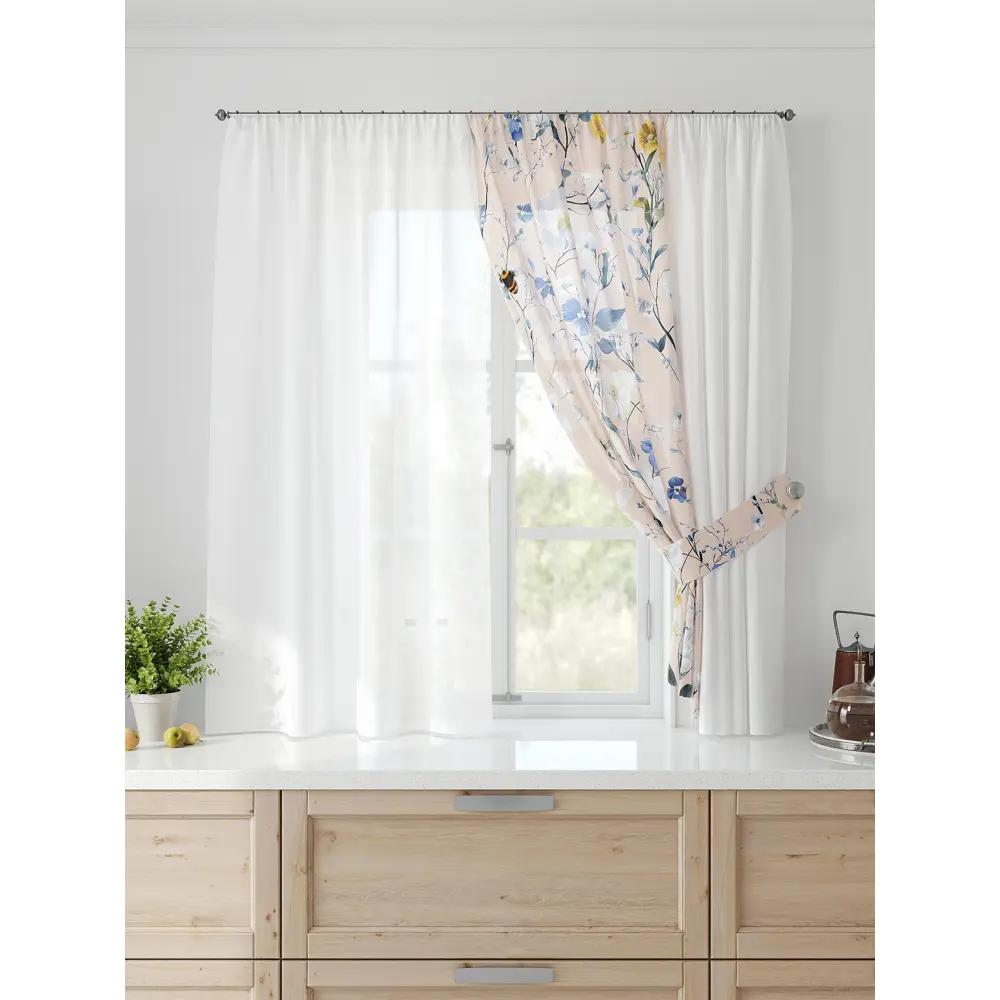 Фото 3 Тюль Comfy way Лерис - 105 CW509105-150 на шторной ленте 150x300 см цвет белый