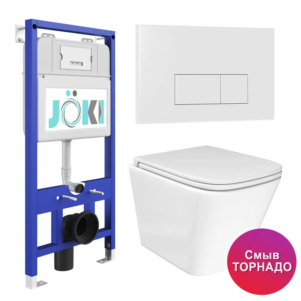 Фото Комплект инсталляция с унитазом Joki JKS303011018WM цвет белый Фото Комплект инсталляция с унитазом Joki JKS303011018WM цвет белый