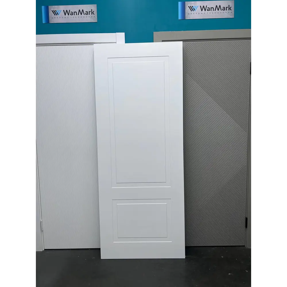 Фото 5 Комплект межкомнатной двери Wanmark Стефани-2 глухая 190x60см эмаль цвет белый с коробом и наличниками