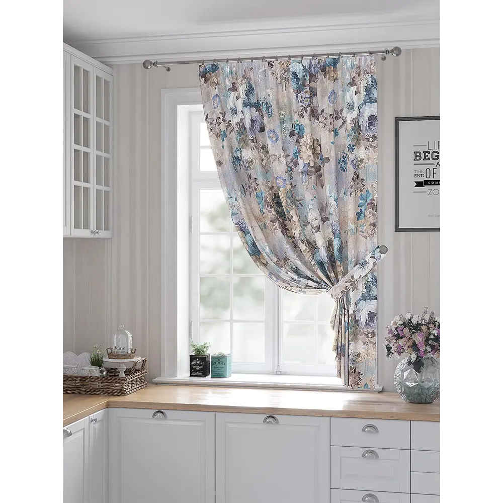 Фото Штора Helga Фринерис TD-530263 на шторной ленте, 180x150 см, цвет бежевый