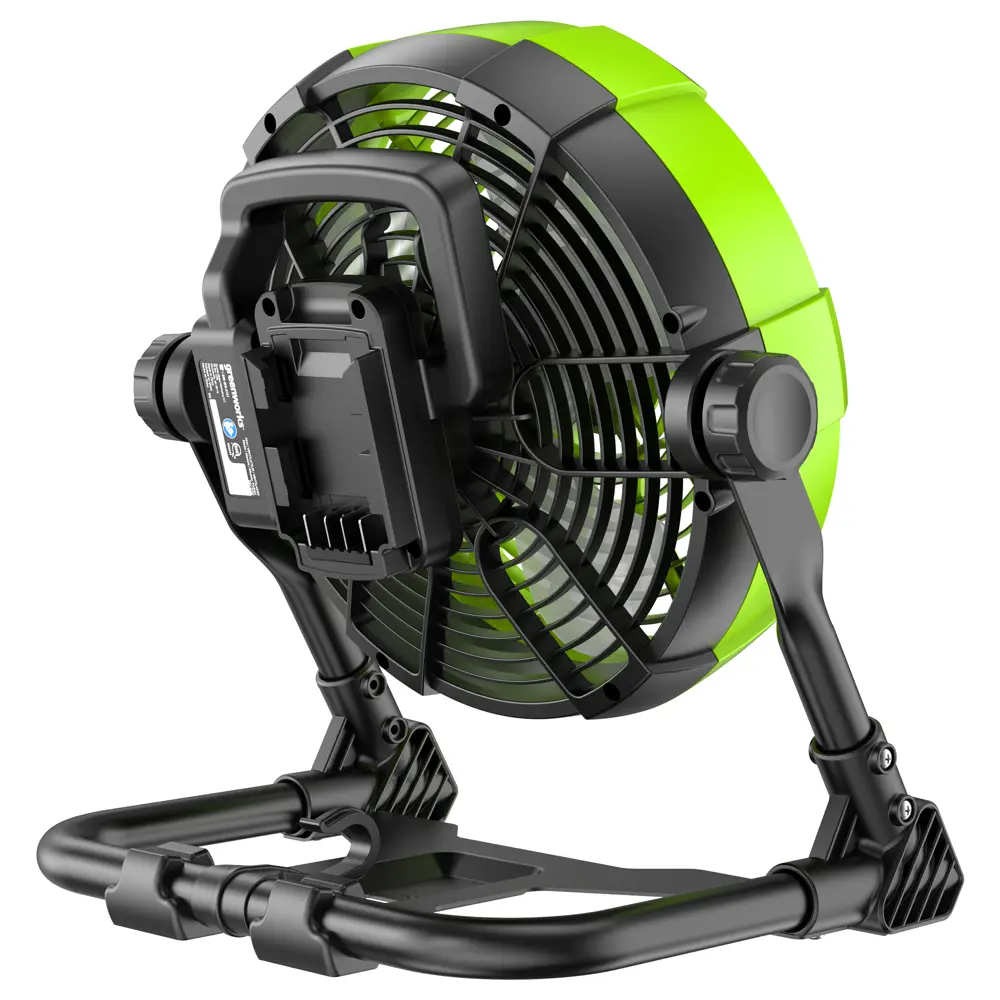 Фото 6 Вентилятор напольный Greenworks G24FAN с гибридным питанием D25.4 см без АКБ и ЗУ цвет зеленый Фото 6 Вентилятор напольный Greenworks G24FAN с гибридным питанием D25.4 см без АКБ и ЗУ цвет зеленый