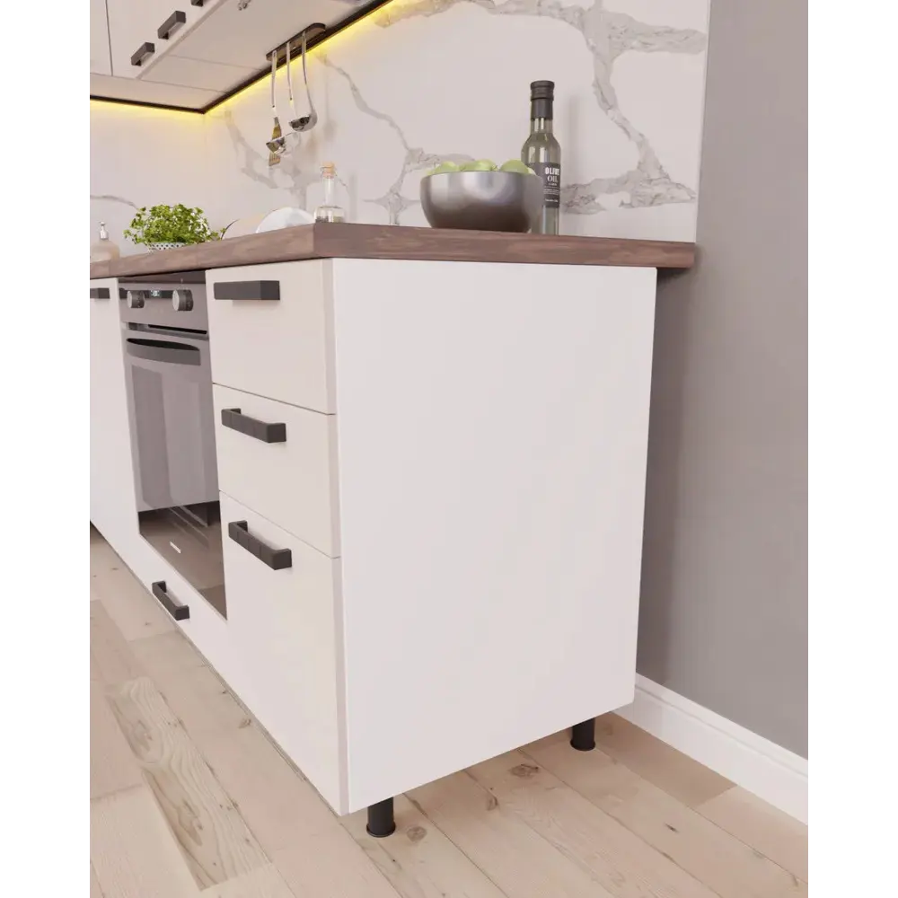 Фото 3 Кухонный гарнитур Дсв мебель Галактика 220x153.2x82.8 см ЛДСП цвет бежевый