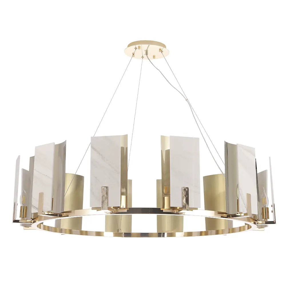 Фото Люстра подвесная Crystal lux Deluxe Cu_1540_312 12 ламп 28 м² цвет золото Фото Люстра подвесная Crystal lux Deluxe Cu_1540_312 12 ламп 28 м² цвет золото