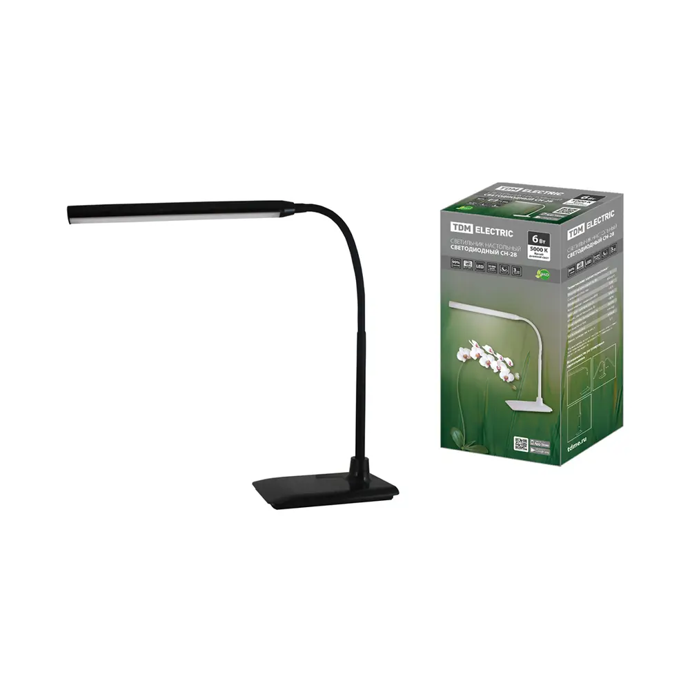 Фото Рабочая лампа настольная светодиодная TDM Electric Sq0337-0095 холодный белый свет цвет черный Фото Рабочая лампа настольная светодиодная TDM Electric Sq0337-0095 холодный белый свет цвет черный