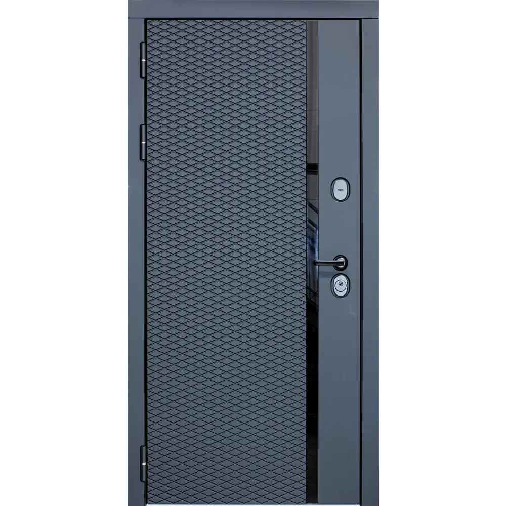 Фото 2 Входная дверь Diva STR МХ-47 205x86см левый цвет Д15 силк маус/черный кварц с зеркалом Фото 2 Входная дверь Diva STR МХ-47 205x86см левый цвет Д15 силк маус/черный кварц с зеркалом